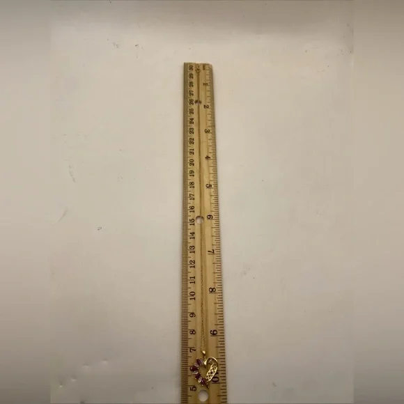 Chain Necklace 10K Yellow Gold Ruby & Diamond ADL Abraham David Loewenstark - Picture 10 of 10